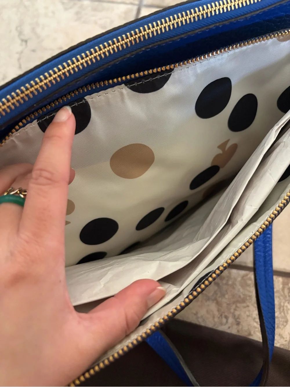 kate spade cobalt blue pebbled leather satchel
